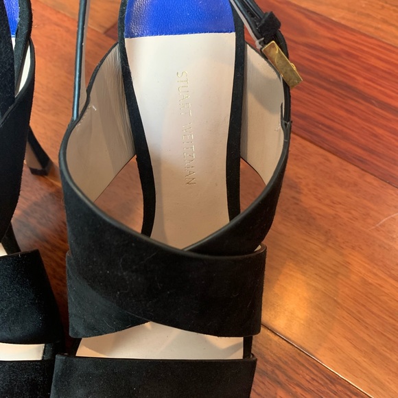 Stuart Weitzman Black strappy sandal heels - Picture 3 of 5